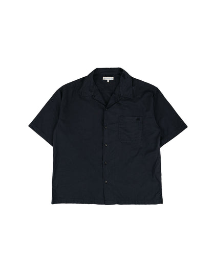 lost & found Merz B. Schwanen Merz B. Schwanen SHIRT09LP Unisex Short Sleeve Cotton Poplin Shirt Deep Black