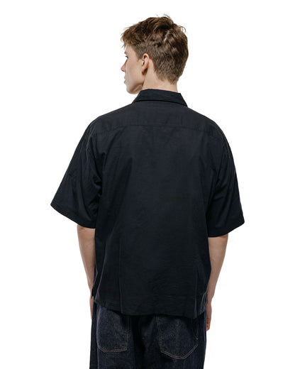 lost & found Merz B. Schwanen Merz B. Schwanen SHIRT09LP Unisex Short Sleeve Cotton Poplin Shirt Deep Black