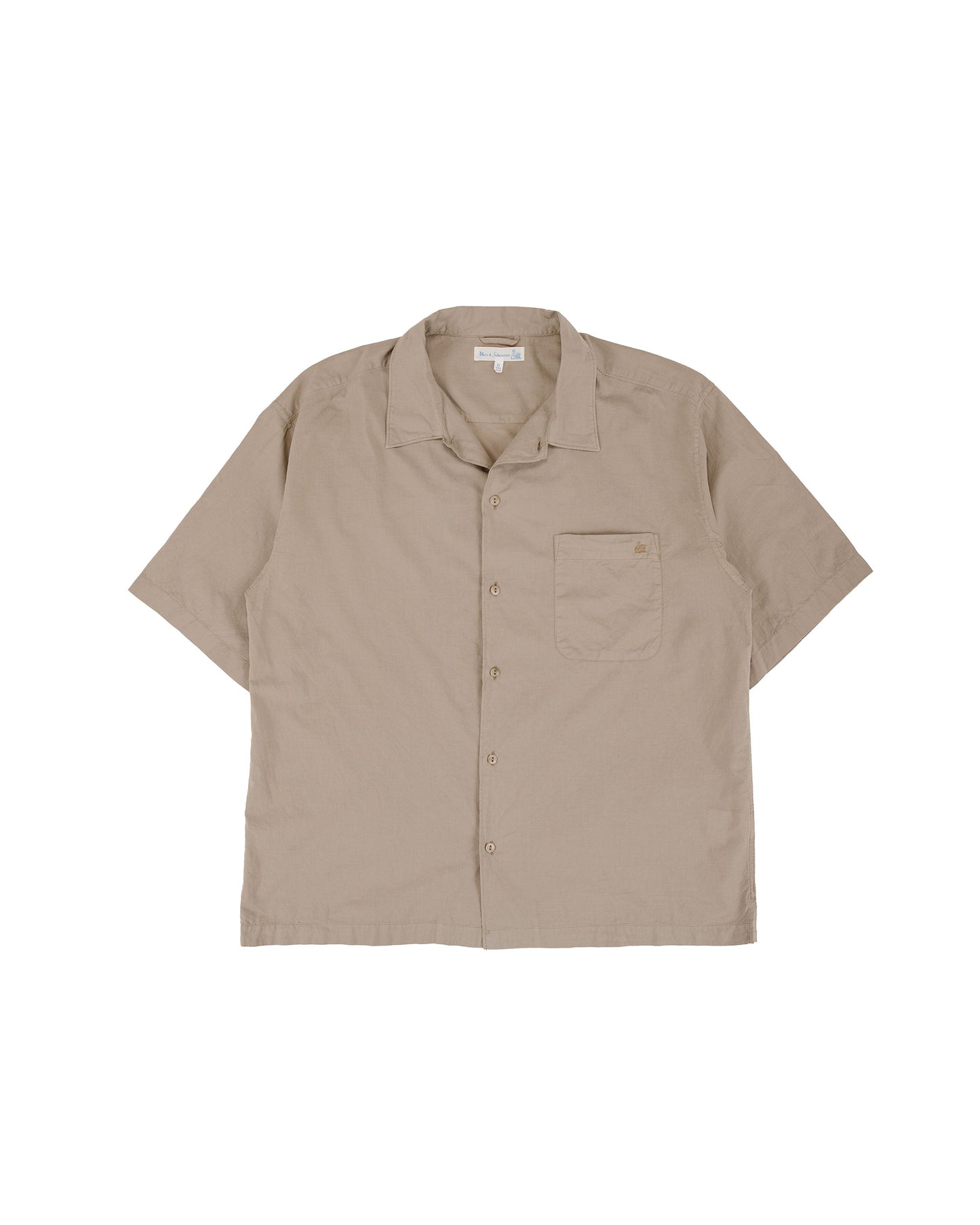 lost & found Merz B. Schwanen Merz B. Schwanen SHIRT09LP Unisex Short Sleeve Cotton Poplin Shirt Faded Grain