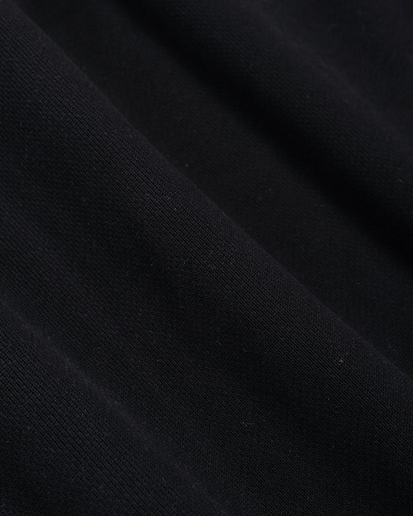 lost & found Merz B. Schwanen Merz B. Schwanen ZIP03 Authentic Fleece Polo Collared Half-Zip Cotton Sweatshirt Deep Black