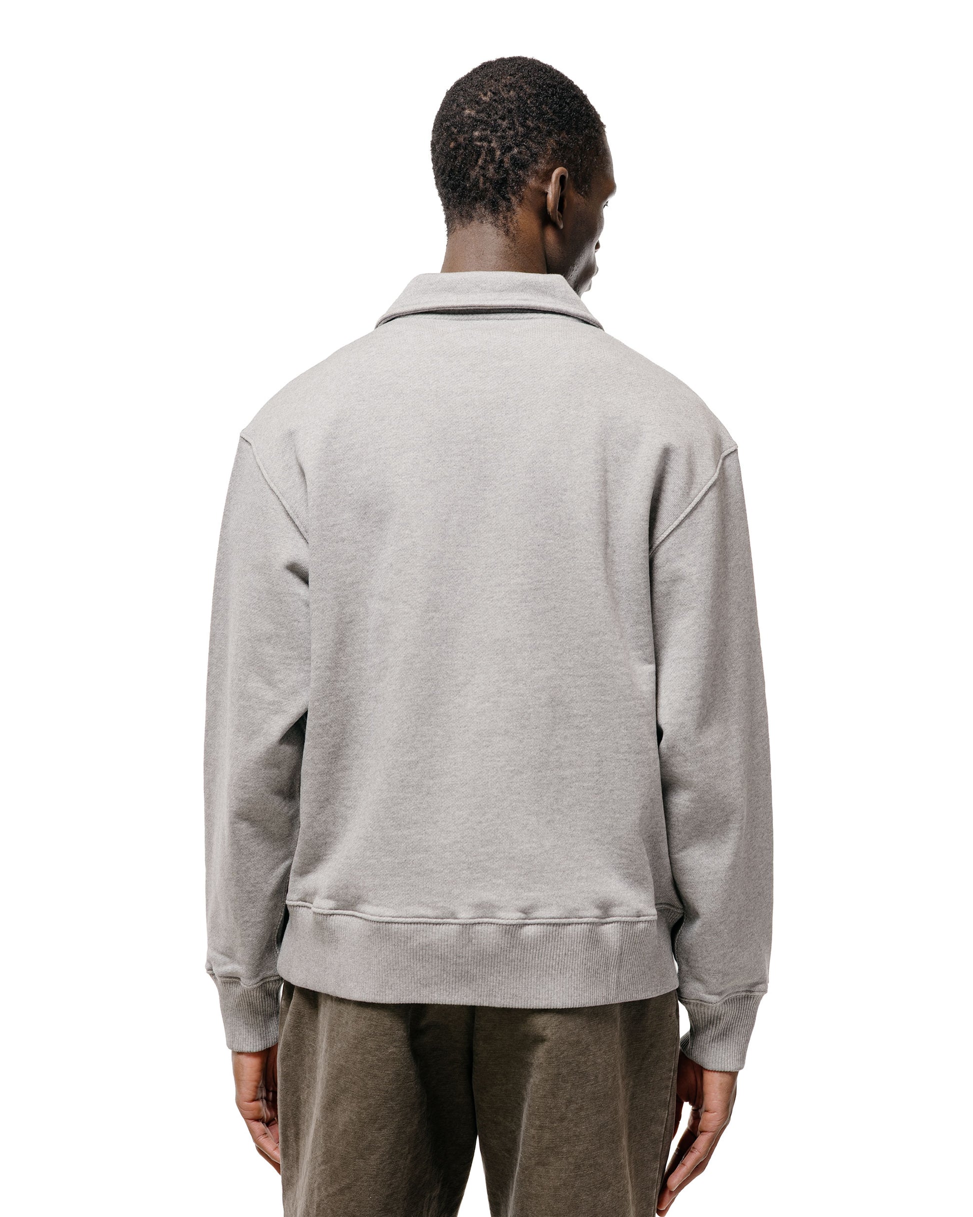 lost & found Merz B. Schwanen Merz B. Schwanen ZIP03 Authentic Fleece Polo Collared Half-Zip Cotton Sweatshirt Grey