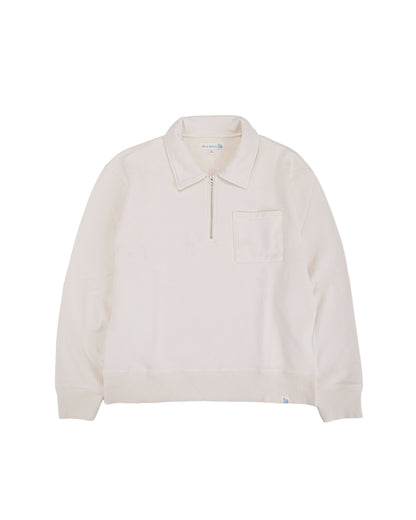lost & found Merz B. Schwanen Merz B. Schwanen ZIP03 Authentic Fleece Polo Collared Half-Zip Cotton Sweatshirt Nature