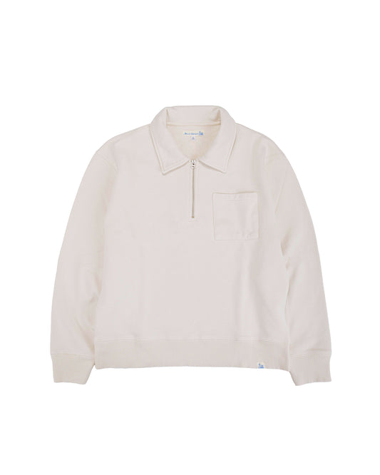lost & found Merz B. Schwanen Merz B. Schwanen ZIP03 Authentic Fleece Polo Collared Half-Zip Cotton Sweatshirt Nature