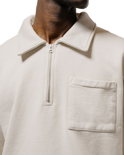 lost & found Merz B. Schwanen Merz B. Schwanen ZIP03 Authentic Fleece Polo Collared Half-Zip Cotton Sweatshirt Nature