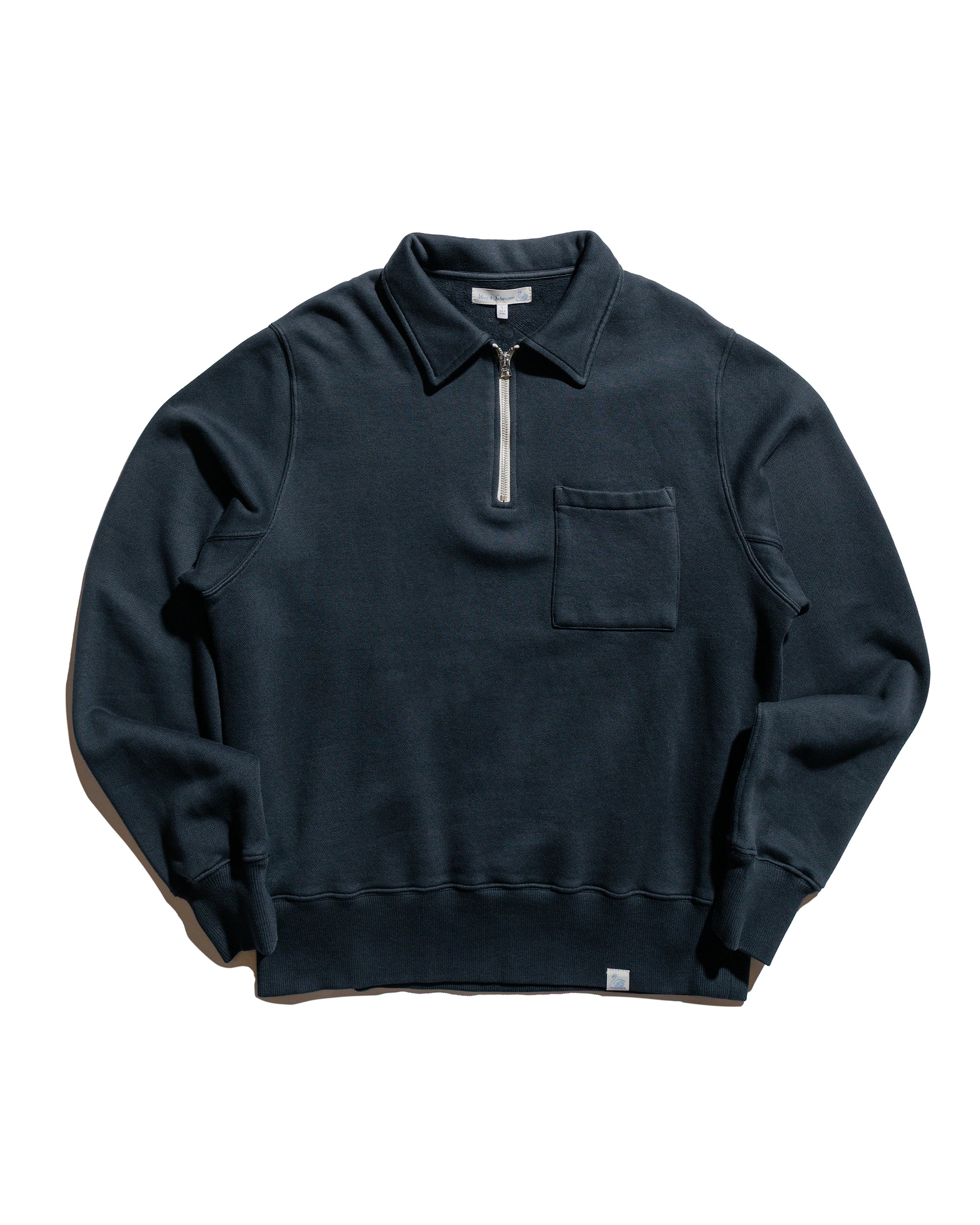lost & found Merz B. Schwanen Merz B. Schwanen ZIPC01 Zip Collar Sweatshirt Charcoal