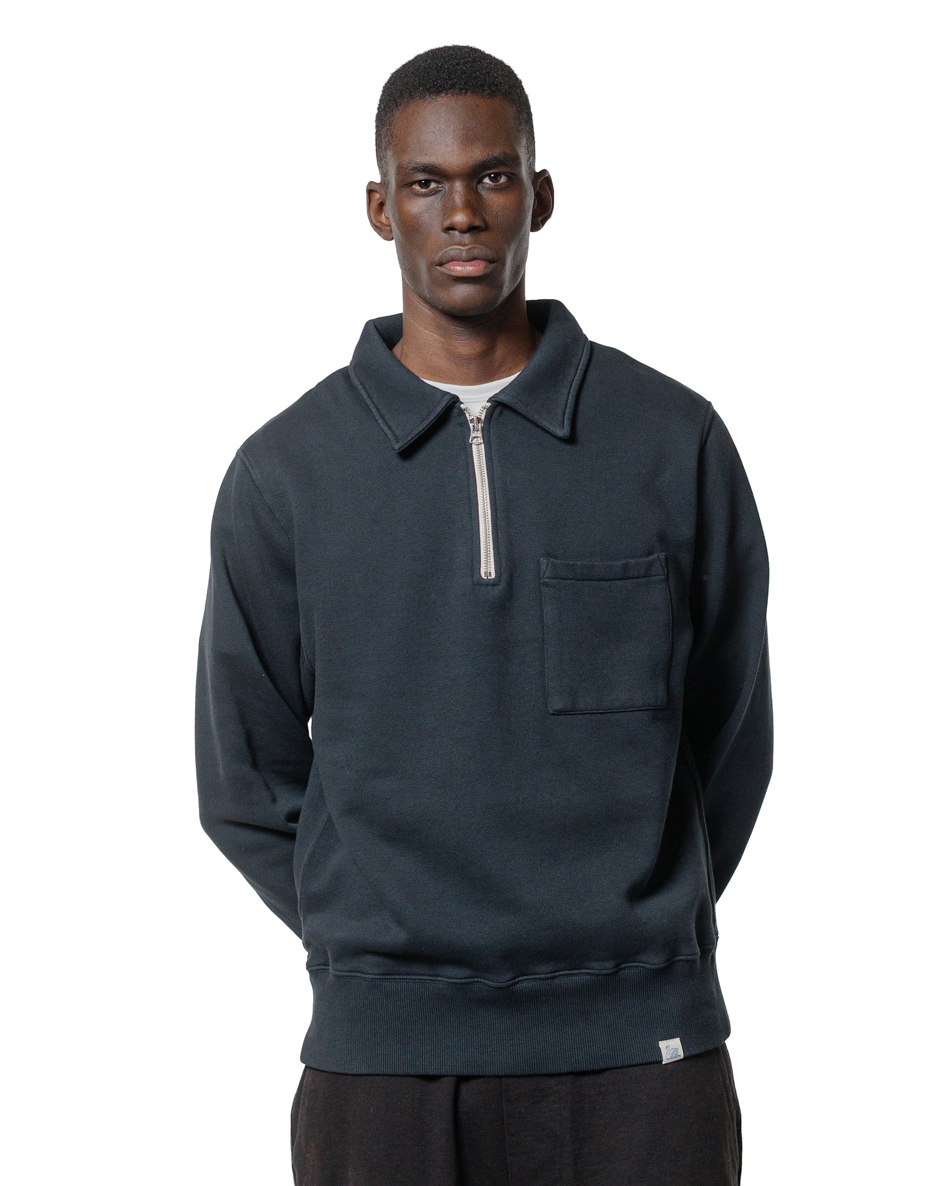 lost & found Merz B. Schwanen Merz B. Schwanen ZIPC01 Zip Collar Sweatshirt Charcoal