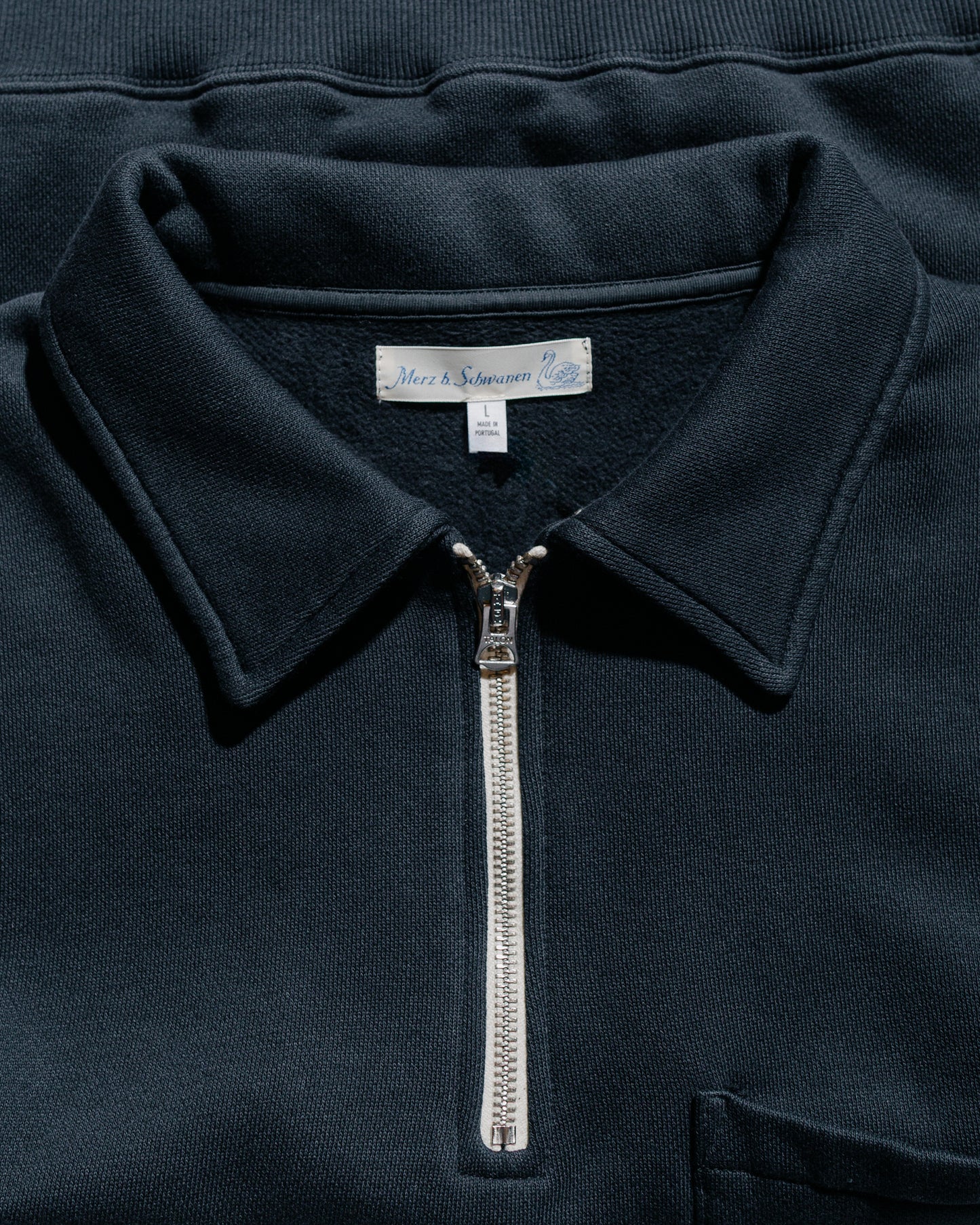 lost & found Merz B. Schwanen Merz B. Schwanen ZIPC01 Zip Collar Sweatshirt Charcoal