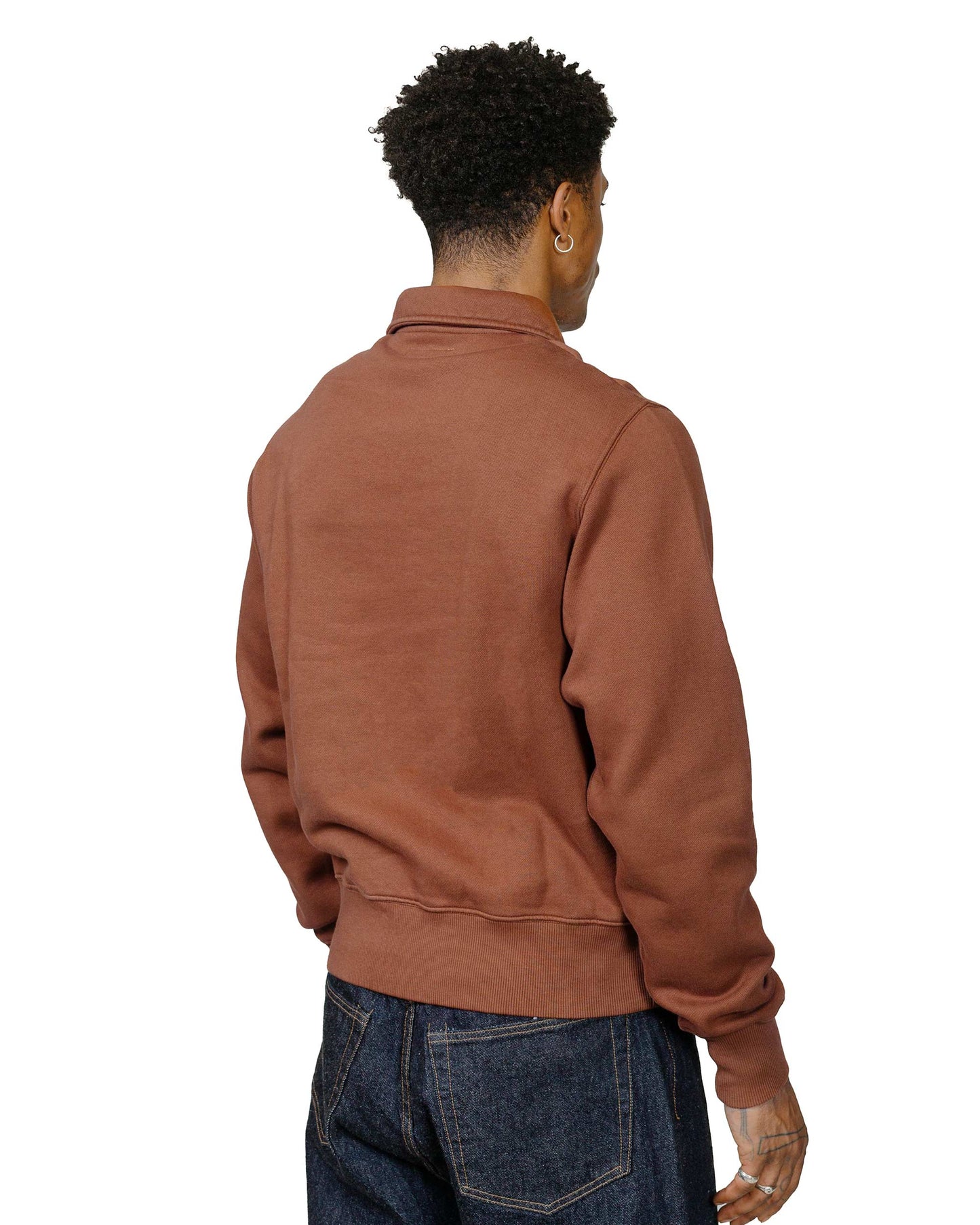 lost & found Merz B. Schwanen Merz B. Schwanen ZIPC01 Zip Collar Sweatshirt Chestnut