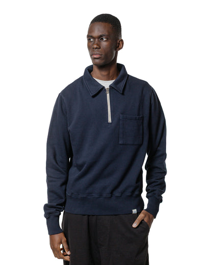 lost & found Merz B. Schwanen Merz B. Schwanen ZIPC01 Zip Collar Sweatshirt Dark Navy