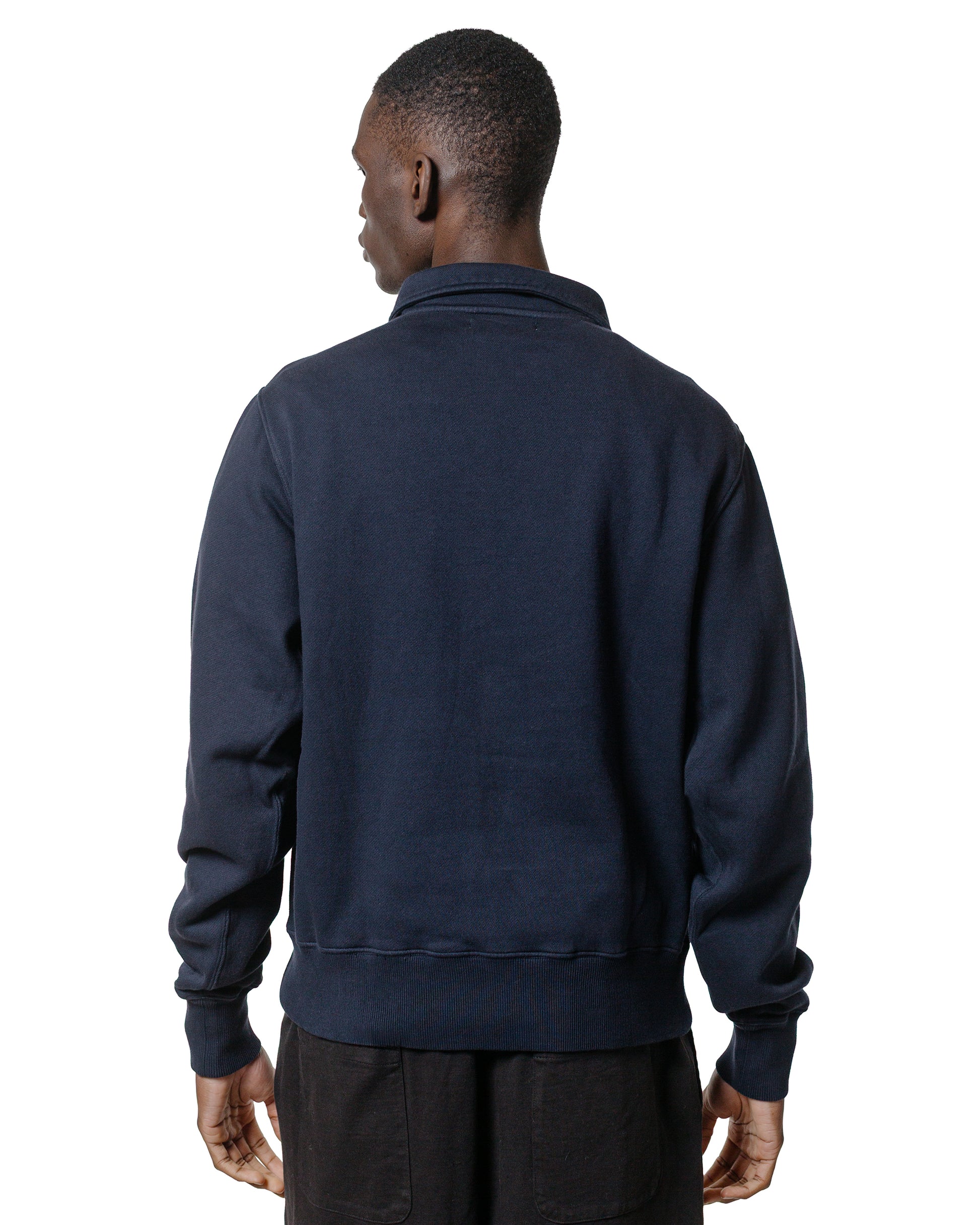 lost & found Merz B. Schwanen Merz B. Schwanen ZIPC01 Zip Collar Sweatshirt Dark Navy