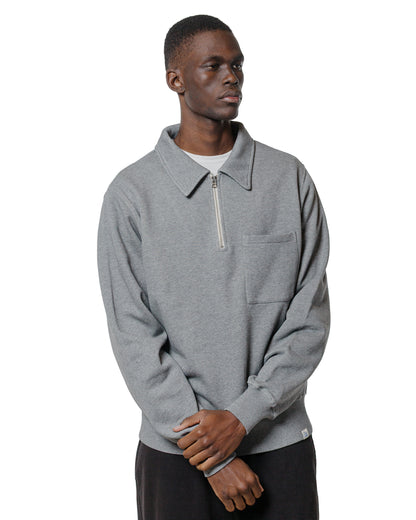 lost & found Merz B. Schwanen Merz B. Schwanen ZIPC01 Zip Collar Sweatshirt Grey Melange