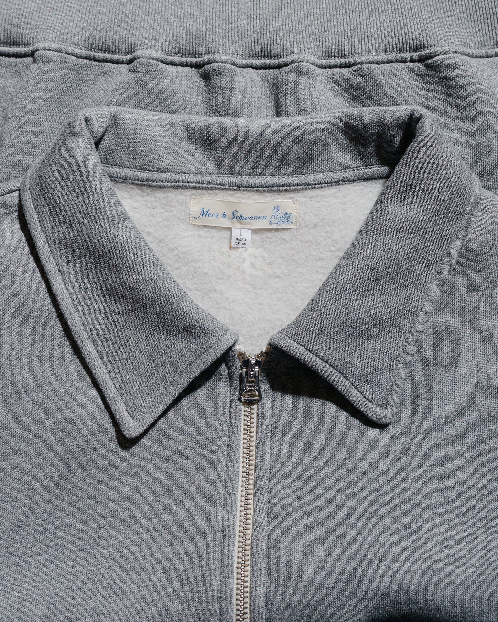 lost & found Merz B. Schwanen Merz B. Schwanen ZIPC01 Zip Collar Sweatshirt Grey Melange