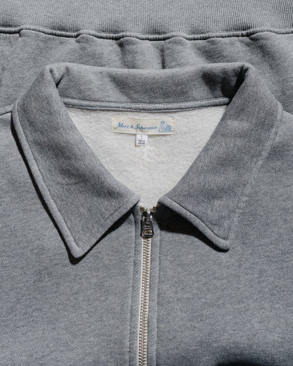 lost & found Merz B. Schwanen Merz B. Schwanen ZIPC01 Zip Collar Sweatshirt Grey Melange