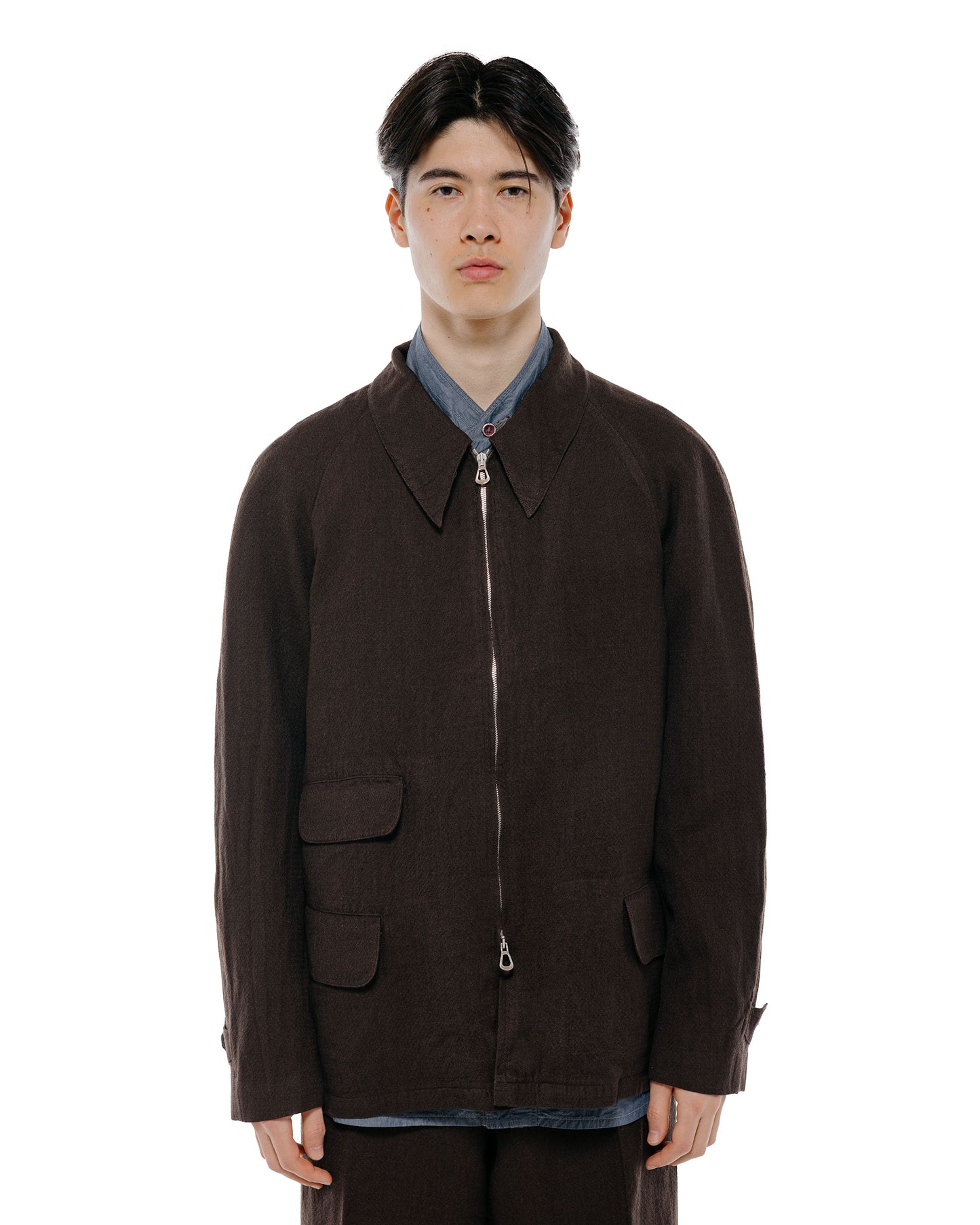 lost & found MotivMfg MotivMfg Bergman Mac Jacket Wool Linen Crepe/Espresso