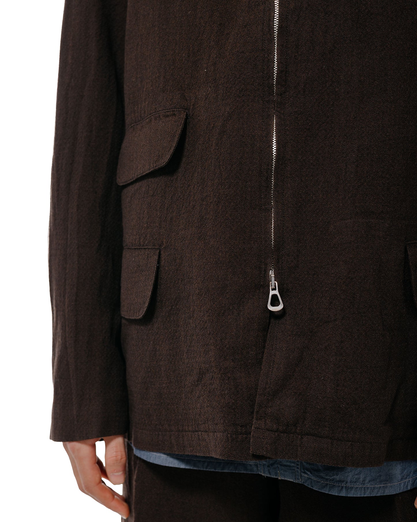 lost & found MotivMfg MotivMfg Bergman Mac Jacket Wool Linen Crepe/Espresso