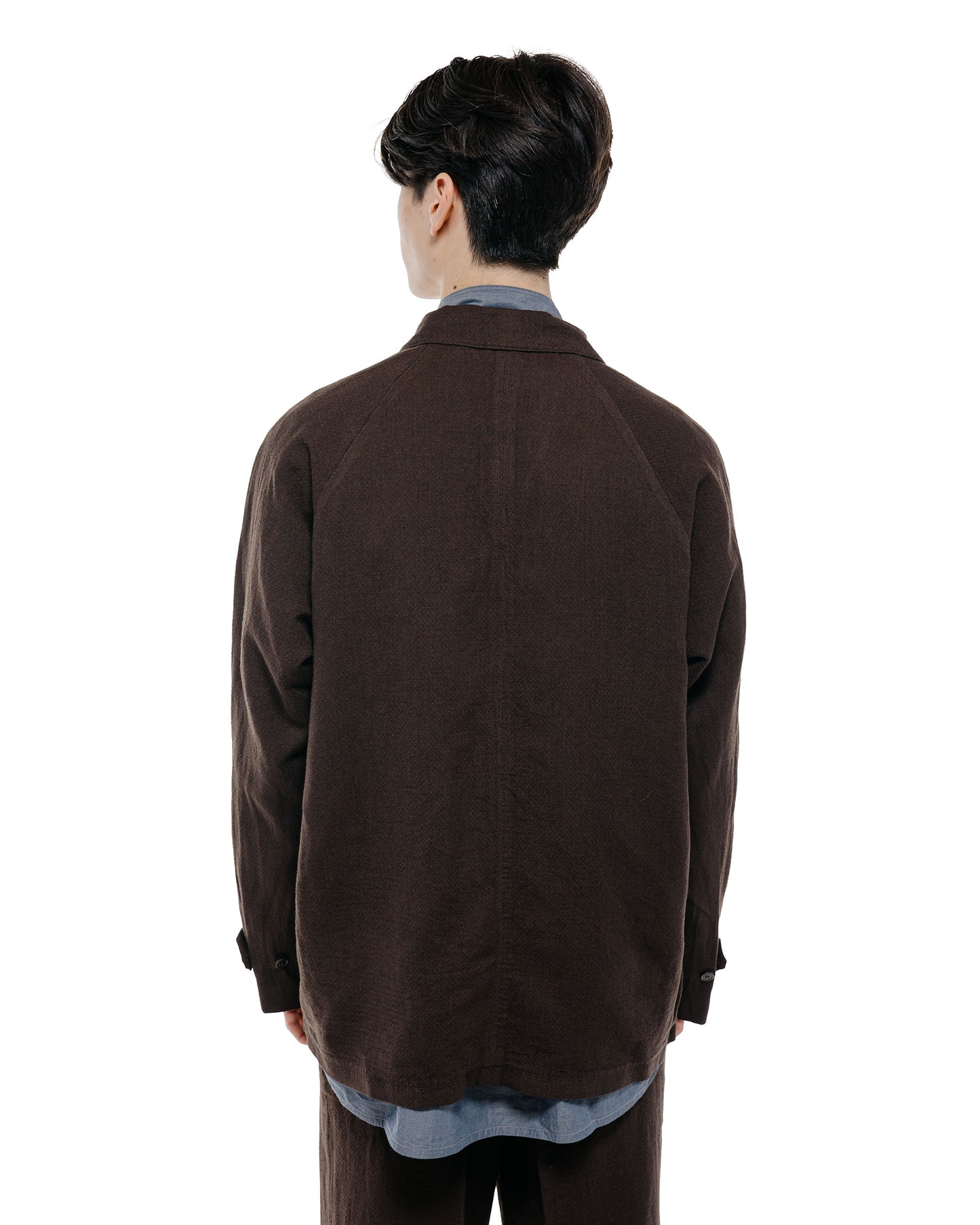 lost & found MotivMfg MotivMfg Bergman Mac Jacket Wool Linen Crepe/Espresso