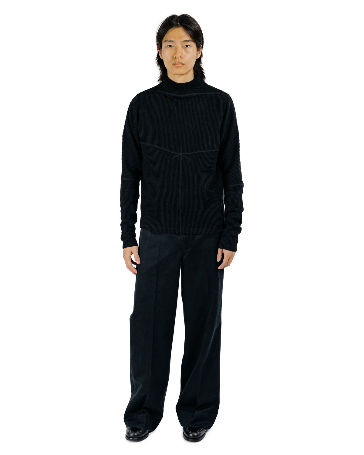 MotivMfg Bog T-Shirt Cotton Linen Rib Jersey/Black