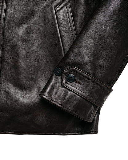 MotivMfg Corbusier Leather Coat Genuine Horsehide Washed/Antique Brown