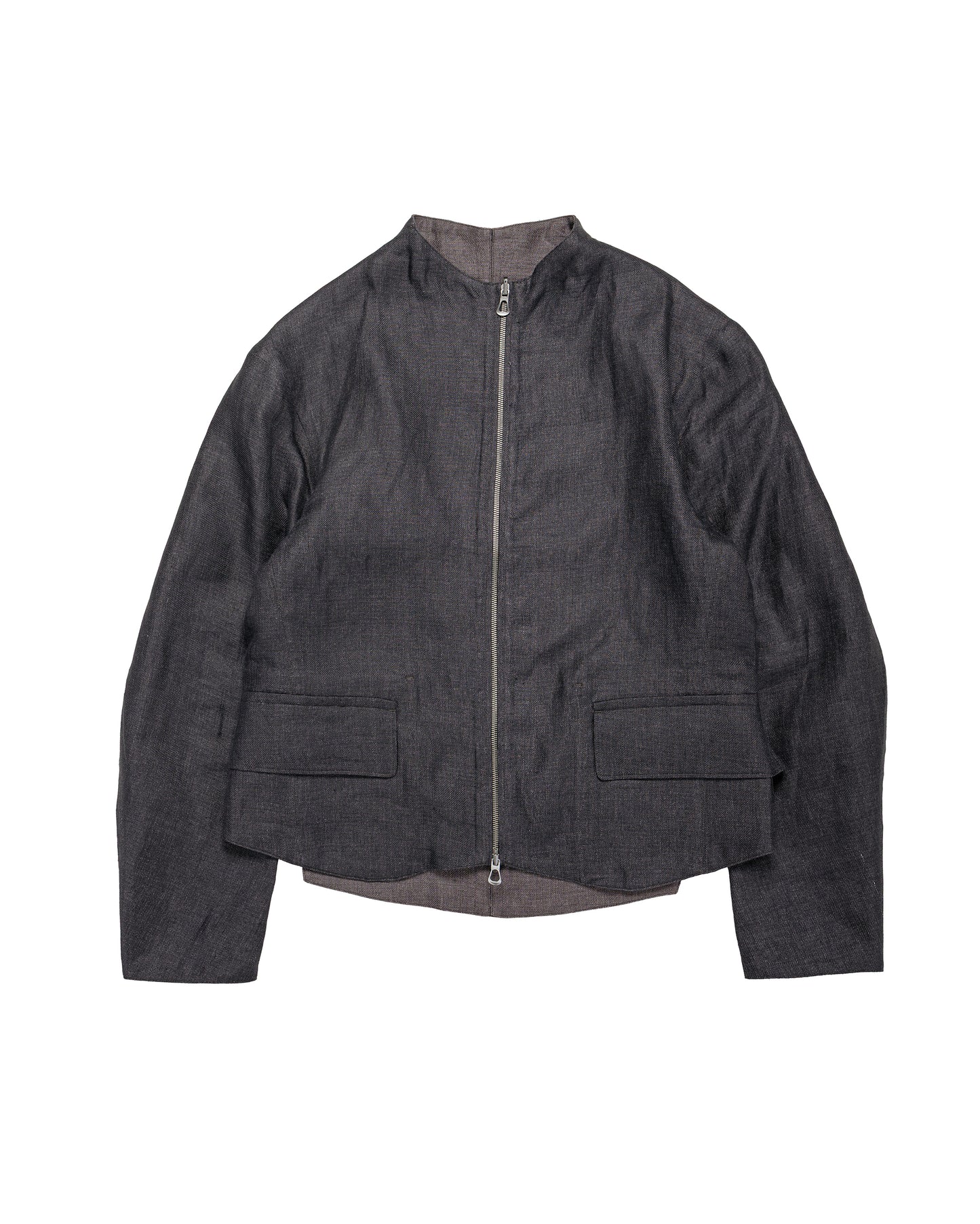 lost & found MotivMfg MotivMfg Gilet Jacket Double Face Linen Serge/Navy/Aubergine