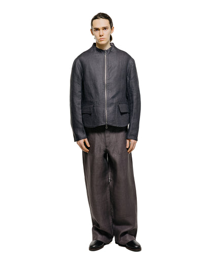 lost & found MotivMfg MotivMfg Gilet Jacket Double Face Linen Serge/Navy/Aubergine
