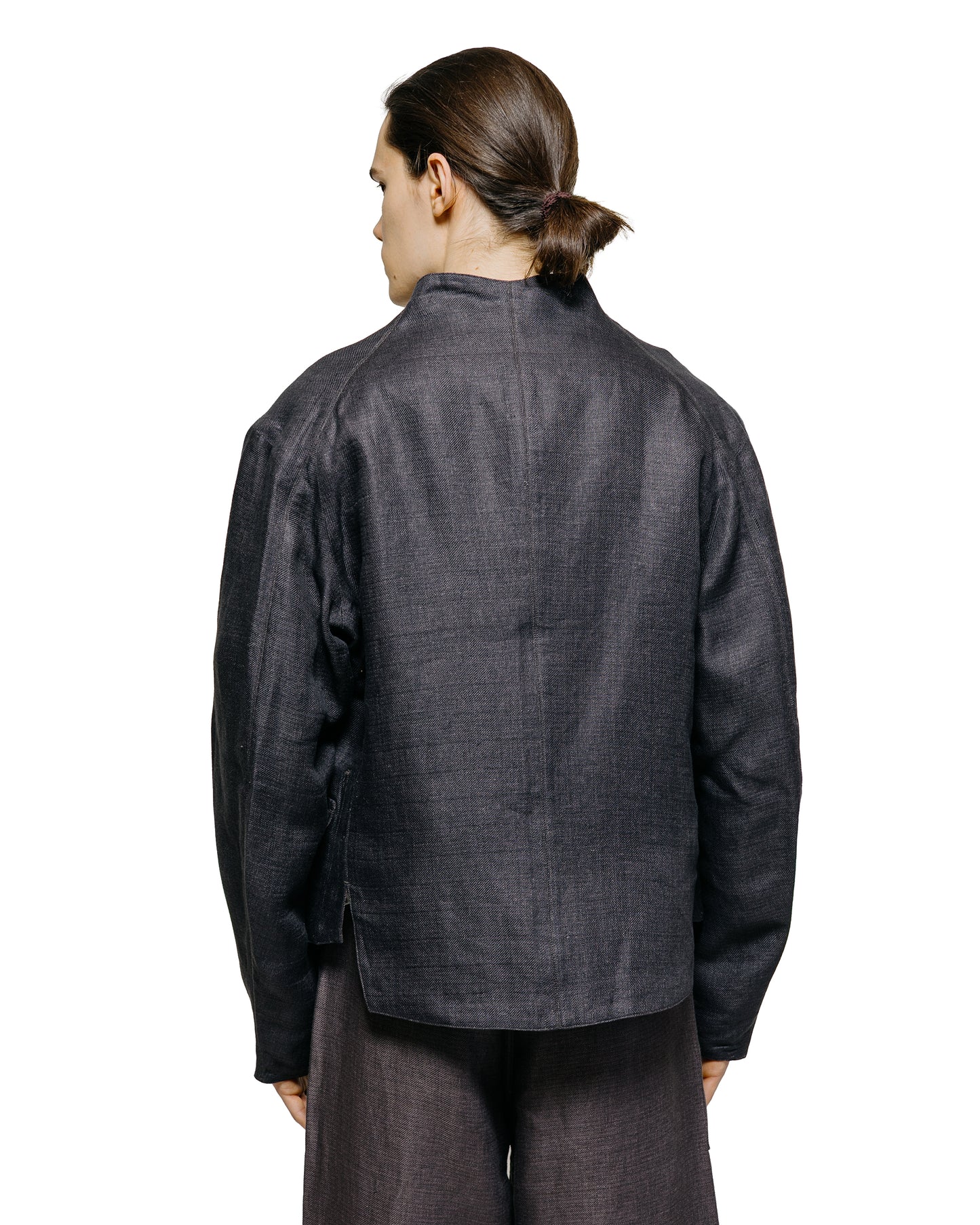 lost & found MotivMfg MotivMfg Gilet Jacket Double Face Linen Serge/Navy/Aubergine