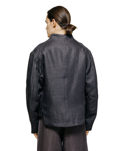 lost & found MotivMfg MotivMfg Gilet Jacket Double Face Linen Serge/Navy/Aubergine