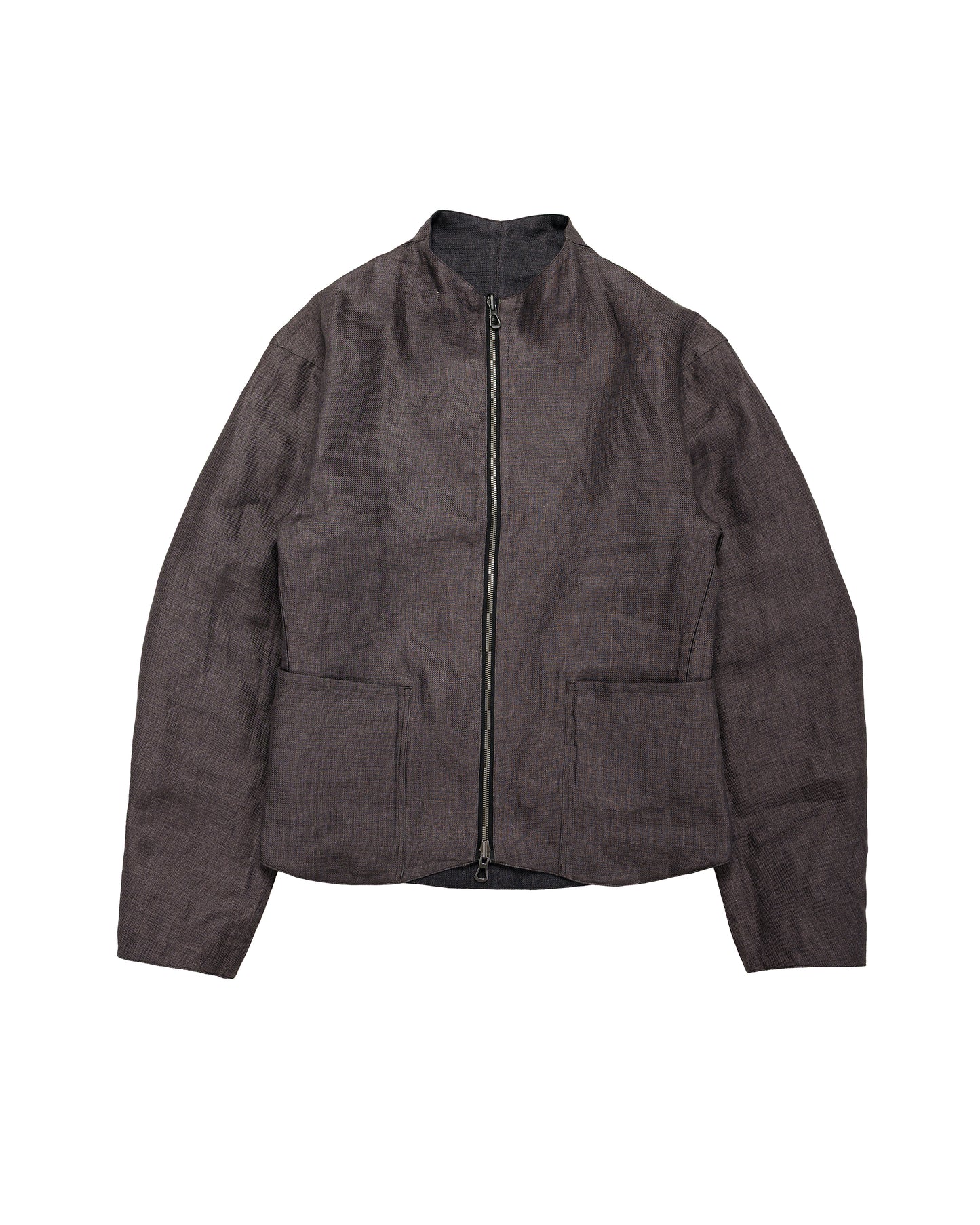 lost & found MotivMfg MotivMfg Gilet Jacket Double Face Linen Serge/Navy/Aubergine