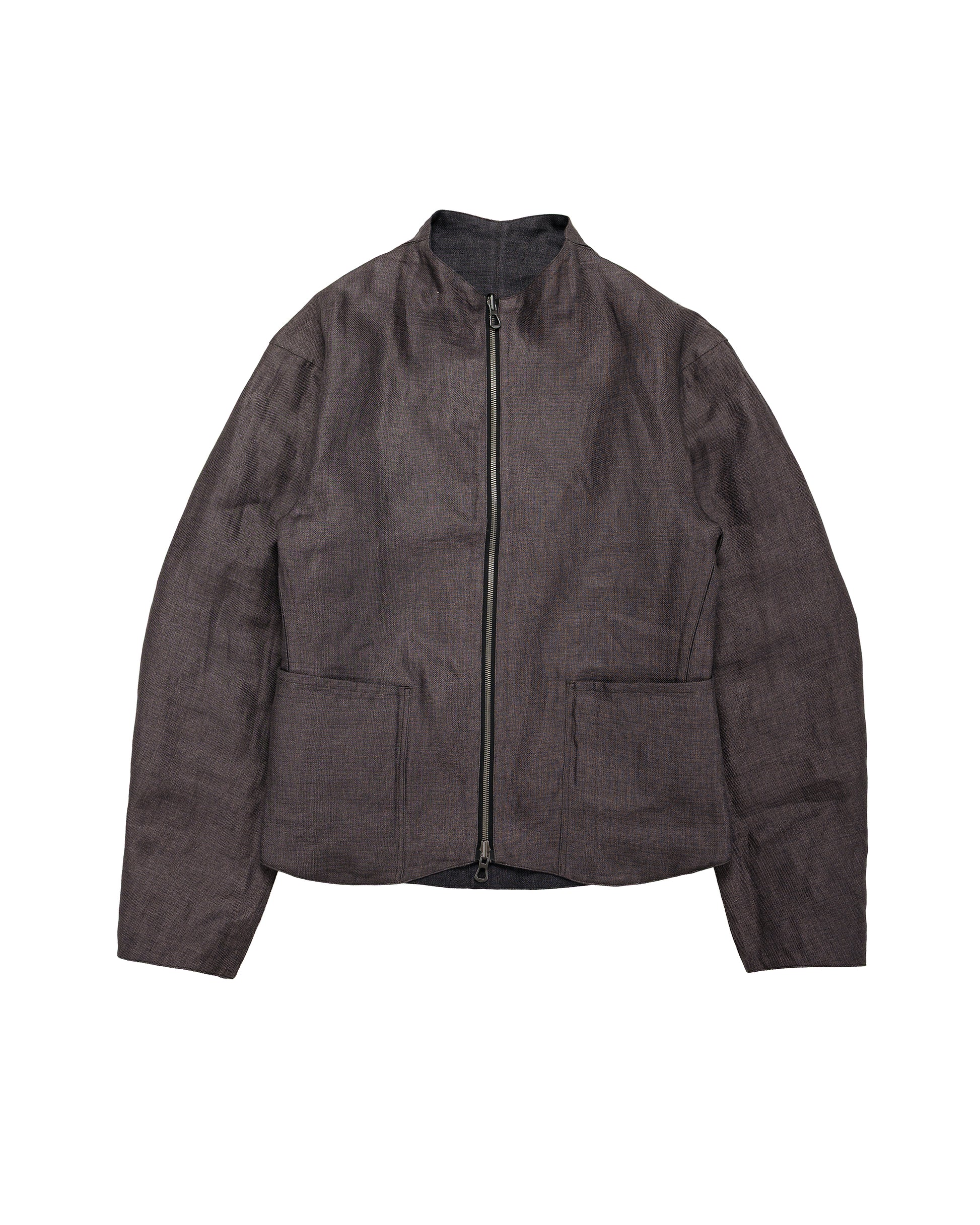 lost & found MotivMfg MotivMfg Gilet Jacket Double Face Linen Serge/Navy/Aubergine