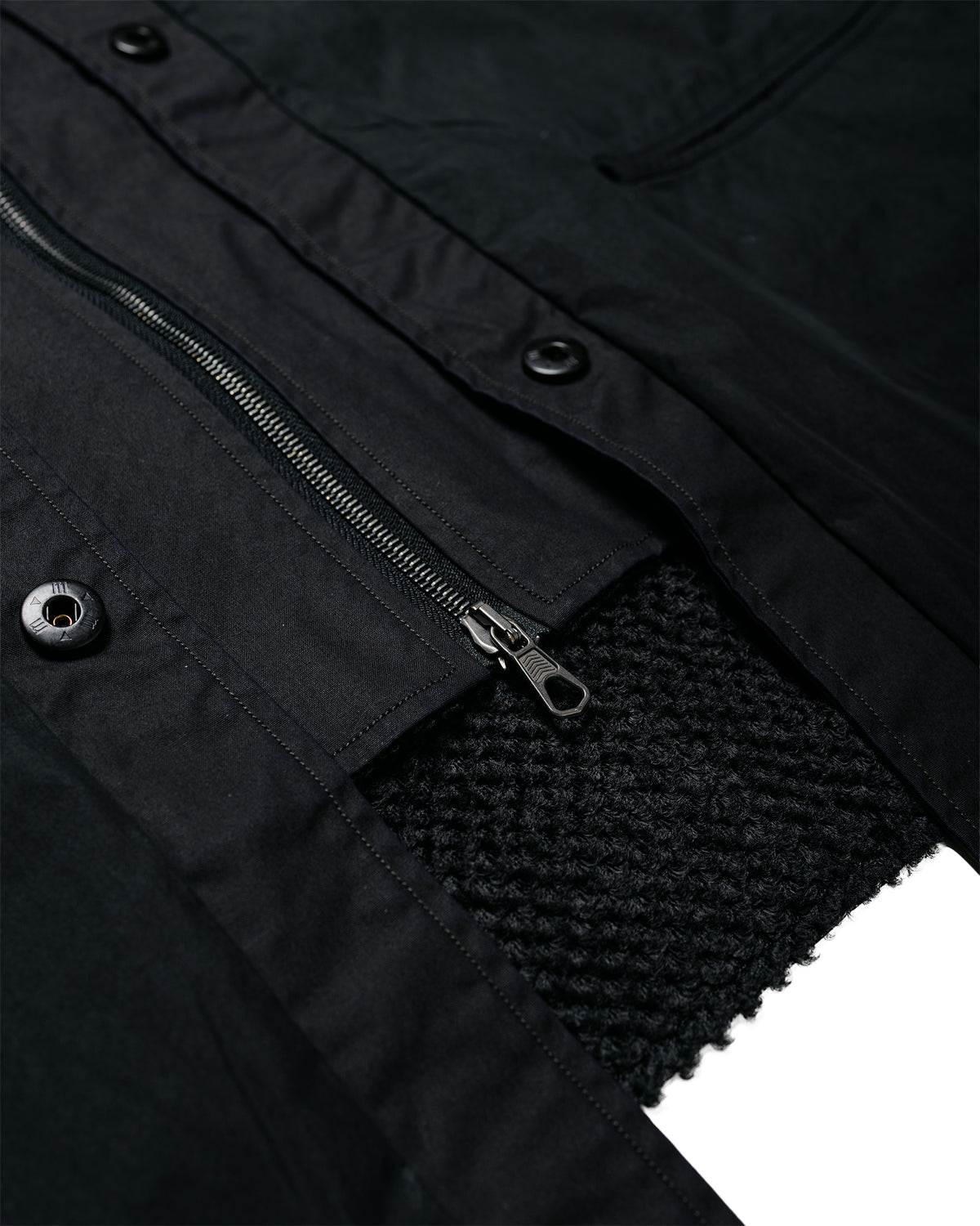 MotivMfg Mod. Tropal Liner High Density Waxed Cotton Nylon Poplin/Octa Thermal Fabric Black