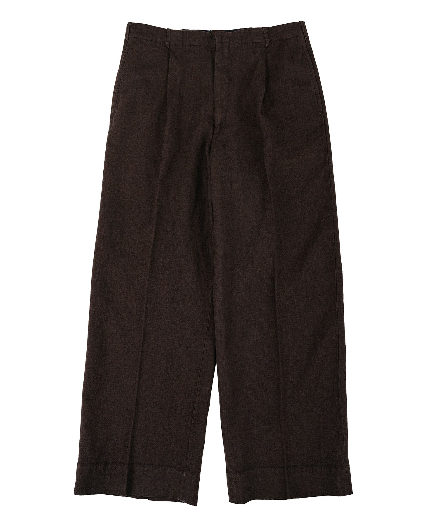 lost & found MotivMfg MotivMfg Mono Trousers Wool Linen Crepe/Espresso