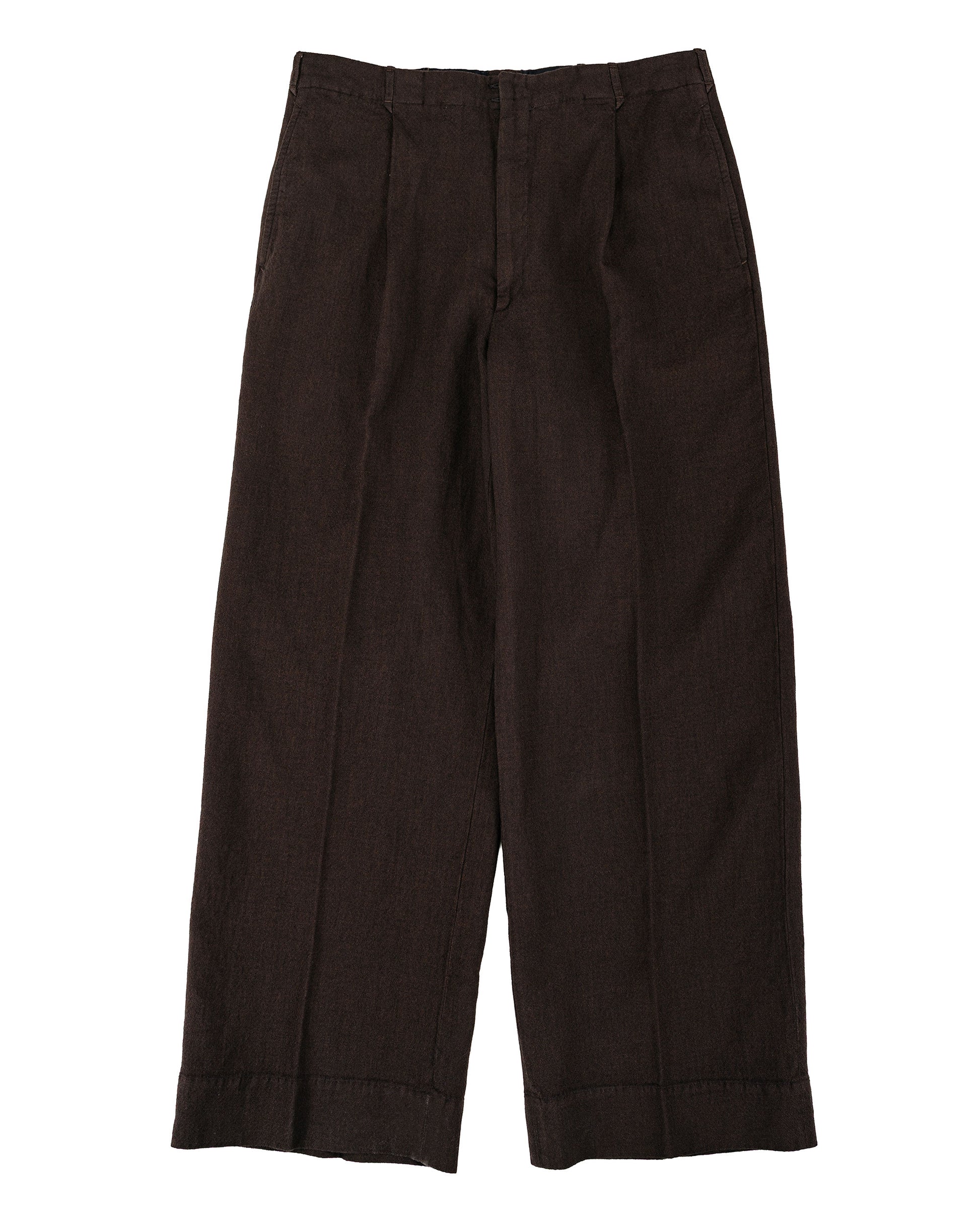 lost & found MotivMfg MotivMfg Mono Trousers Wool Linen Crepe/Espresso