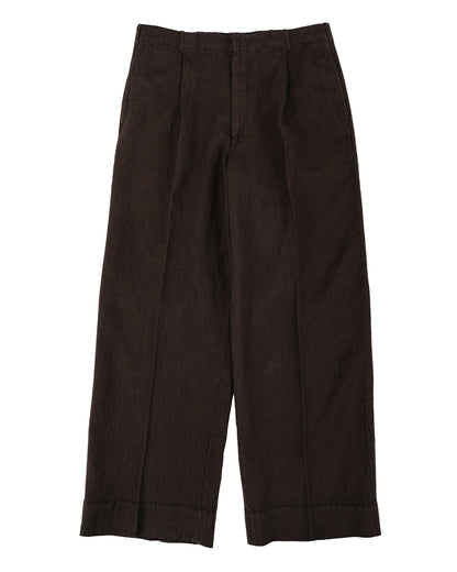 lost & found MotivMfg MotivMfg Mono Trousers Wool Linen Crepe/Espresso