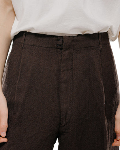 lost & found MotivMfg MotivMfg Mono Trousers Wool Linen Crepe/Espresso