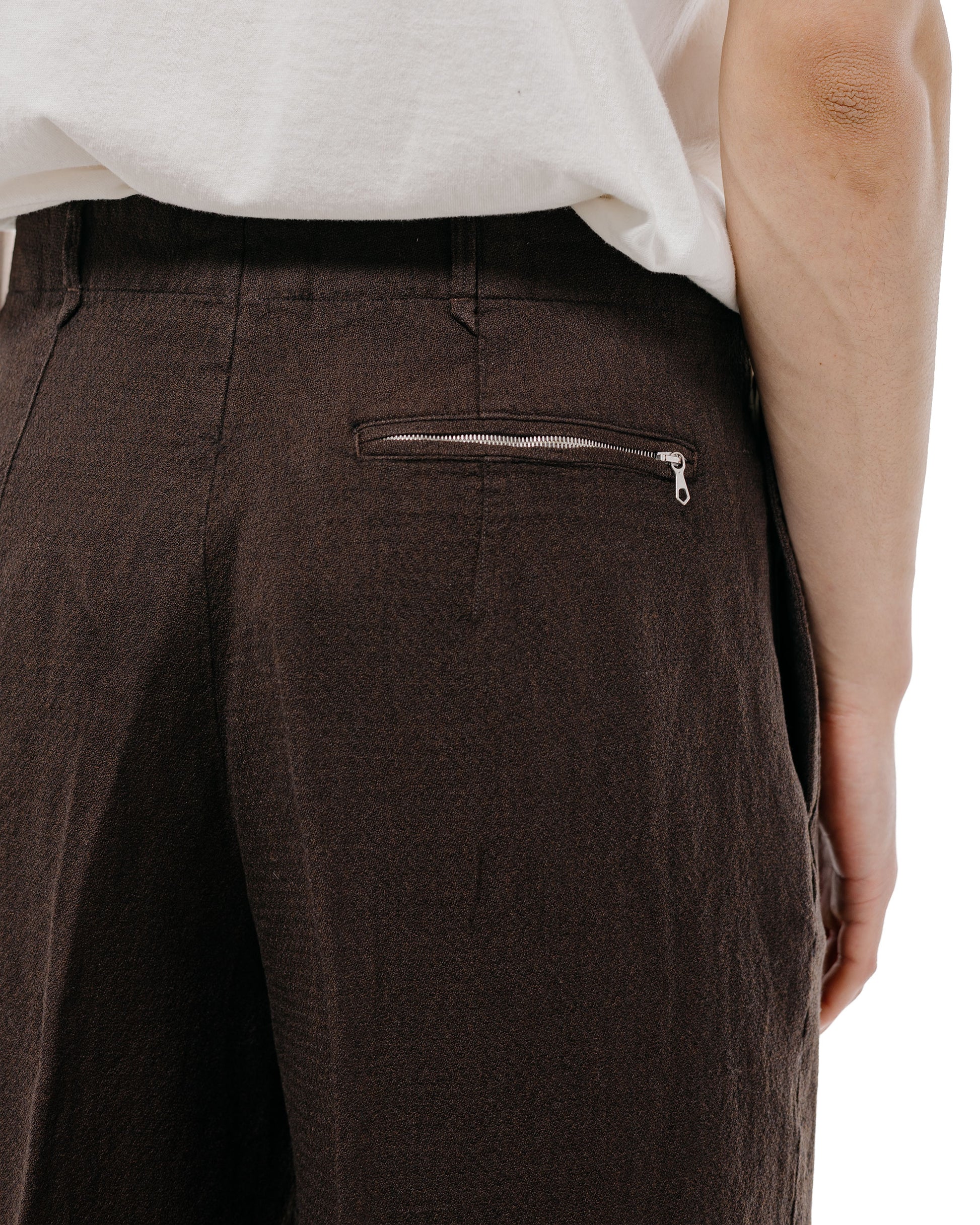lost & found MotivMfg MotivMfg Mono Trousers Wool Linen Crepe/Espresso