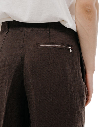 lost & found MotivMfg MotivMfg Mono Trousers Wool Linen Crepe/Espresso