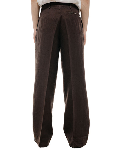 lost & found MotivMfg MotivMfg Mono Trousers Wool Linen Crepe/Espresso