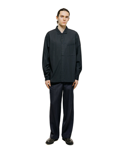 lost & found MotivMfg MotivMfg Robert Trousers Herringbone Tussah Silk Suiting Dark Navy