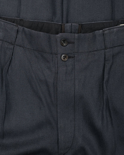 lost & found MotivMfg MotivMfg Robert Trousers Herringbone Tussah Silk Suiting Dark Navy
