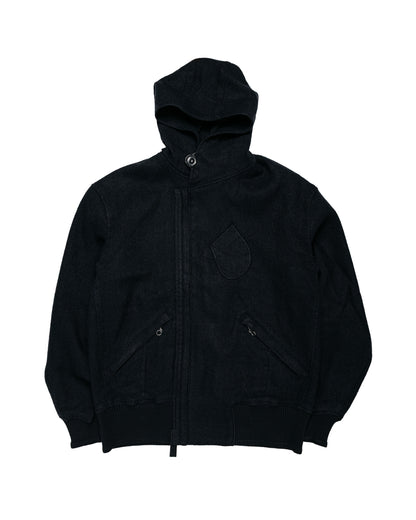 MotivMfg Shiff Hooded Jacket Linen Wool Herringbone/Black