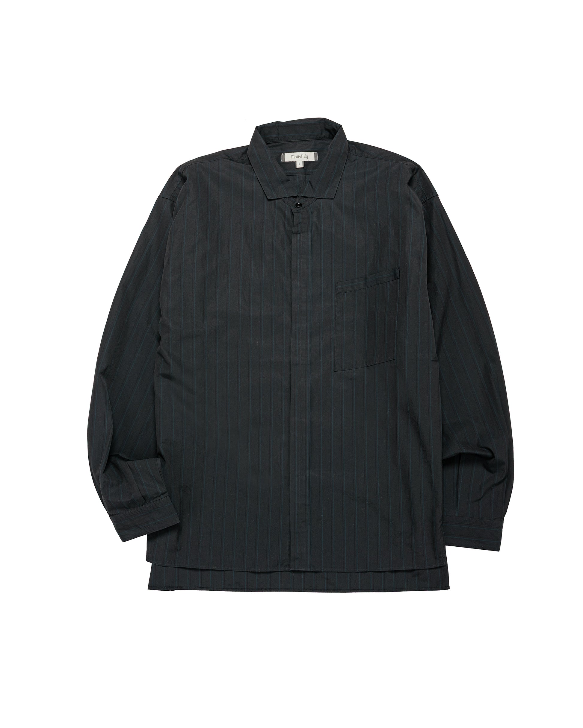 lost & found MotivMfg MotivMfg Shura Shirt Fine Cotton Poplin/Black Striped