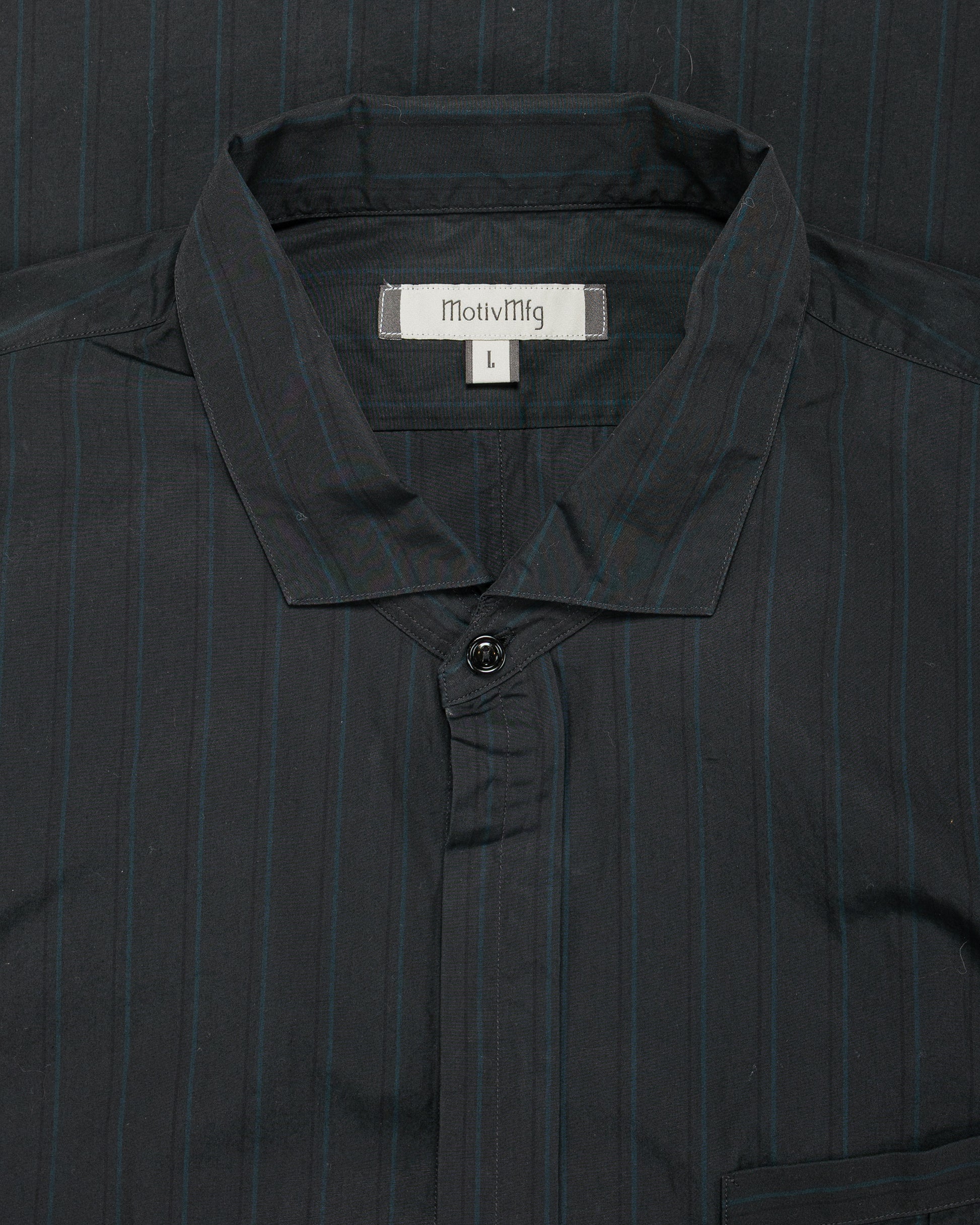 lost & found MotivMfg MotivMfg Shura Shirt Fine Cotton Poplin/Black Striped