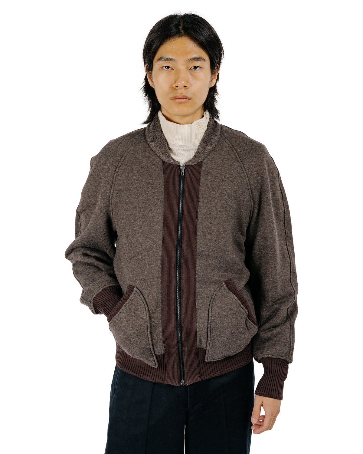 MotivMfg Turnout Sweatshirt Cotton Yak Fleece Terry/Dark Brown