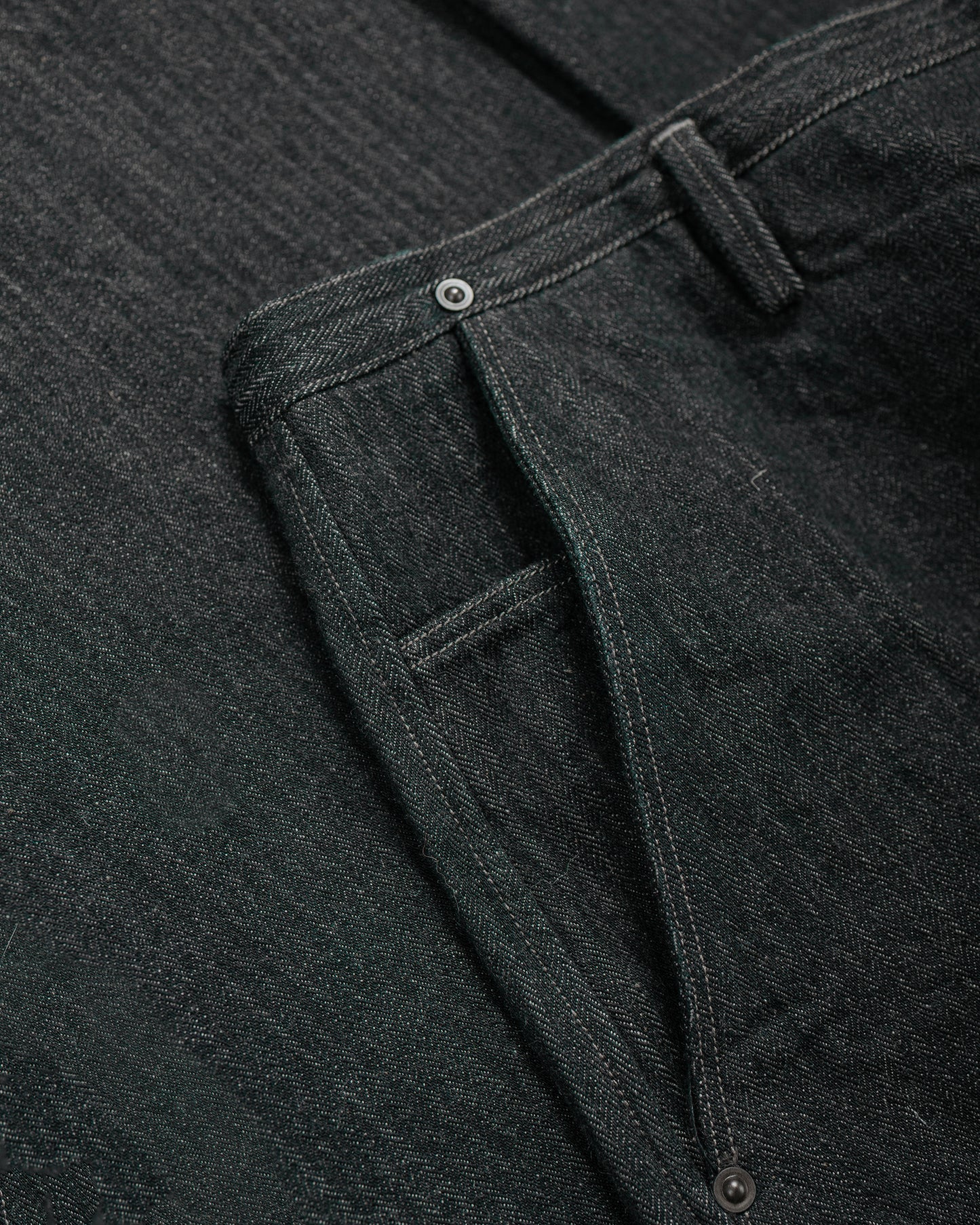 lost & found MotivMfg MotivMfg Uni Denim Original Herringbone Denim/Black