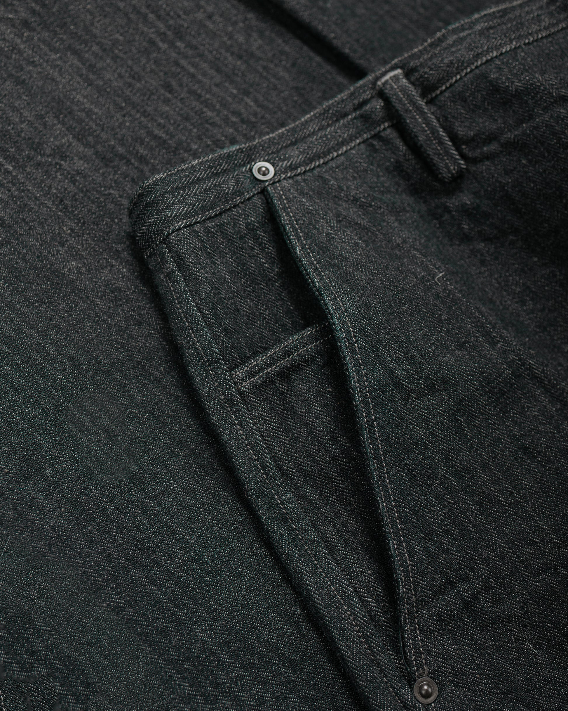 lost & found MotivMfg MotivMfg Uni Denim Original Herringbone Denim/Black