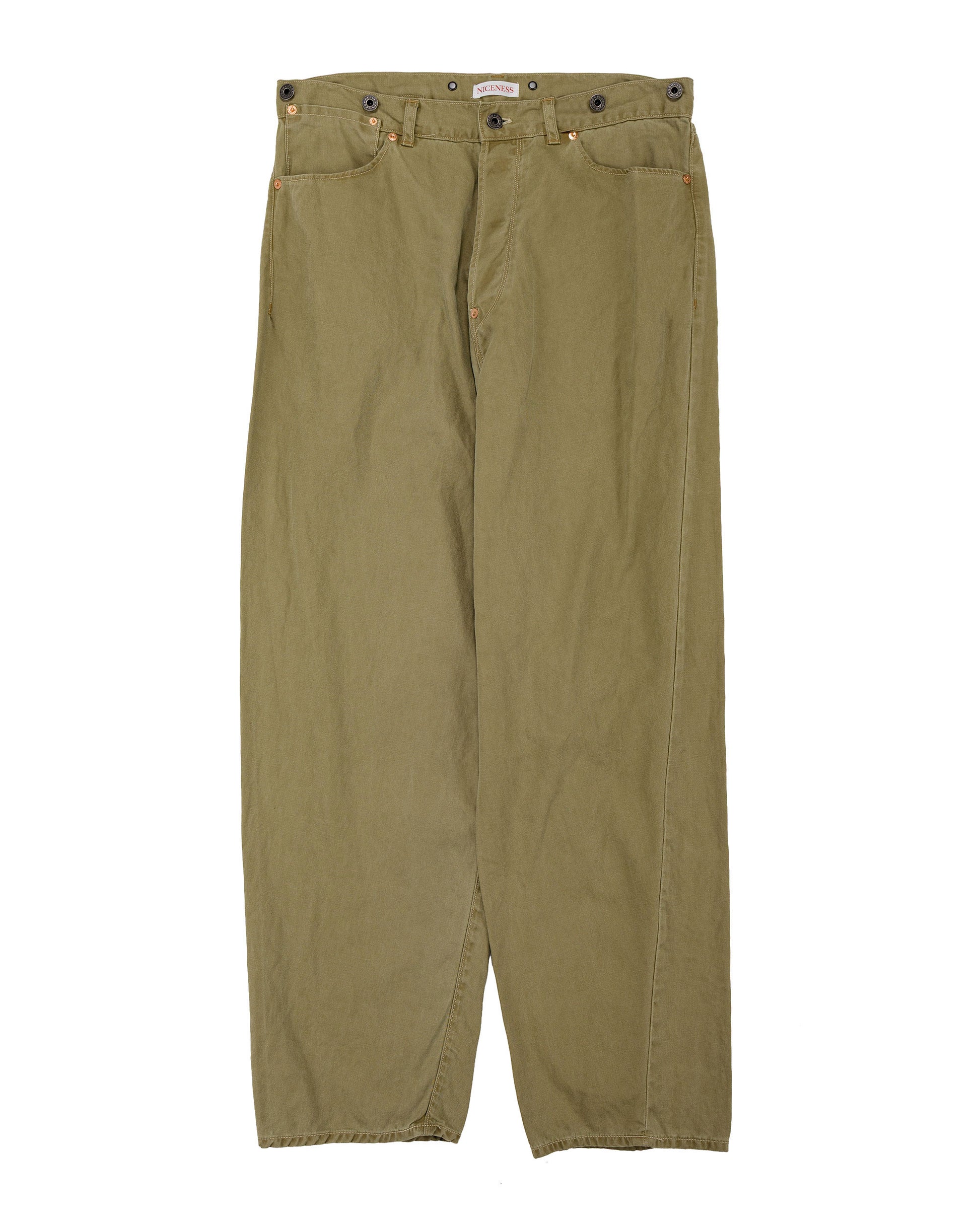 lost & found NICENESS NICENESS H.Sharky Vintage Treat Herringbone Twist Jeans Khaki