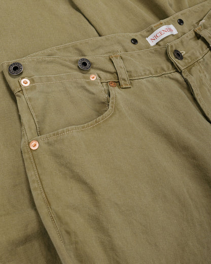 lost & found NICENESS NICENESS H.Sharky Vintage Treat Herringbone Twist Jeans Khaki