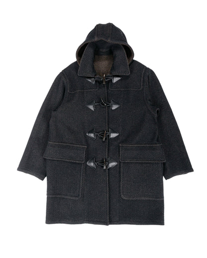 lost & found NICENESS NICENESS H. Pierre Lily-Yarn Herringbone Reversible Duffle Coat Brown/Black