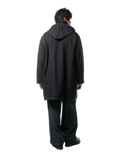 lost & found NICENESS NICENESS H. Pierre Lily-Yarn Herringbone Reversible Duffle Coat Brown/Black