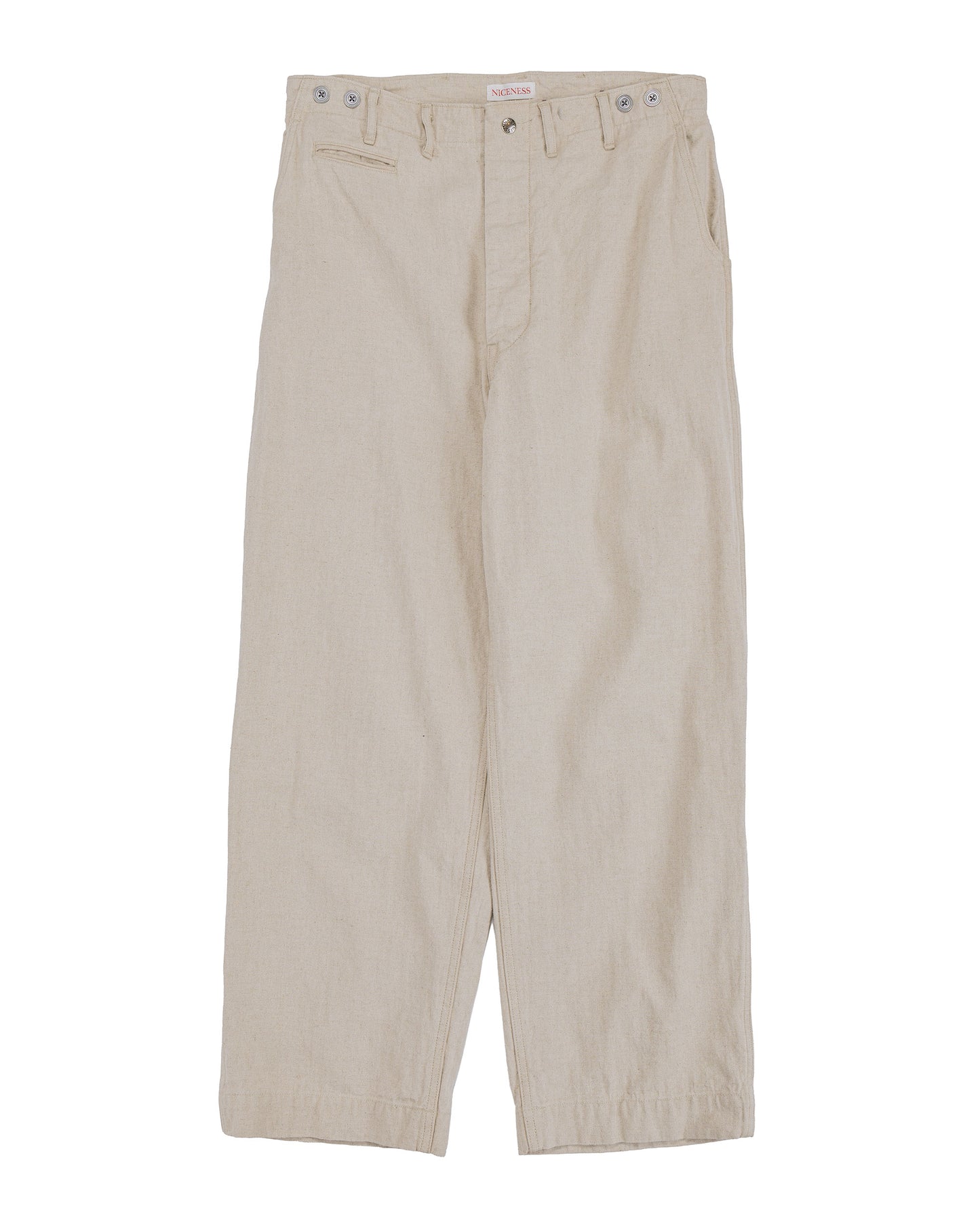 lost & found NICENESS NICENESS L.Bliss Natural Herringbone Utility Pants