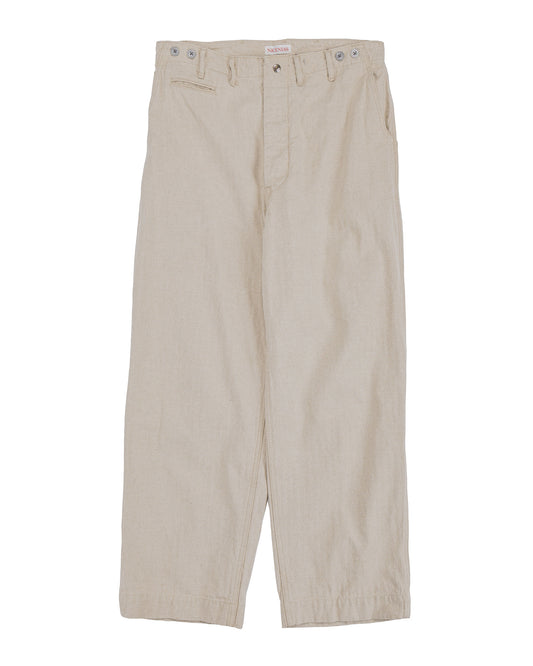 lost & found NICENESS NICENESS L.Bliss Natural Herringbone Utility Pants